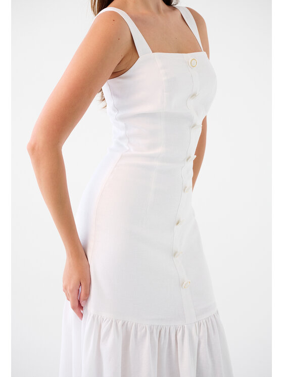 Leimann Leimann Sukienka letnia Lea Biały Feminine Fit