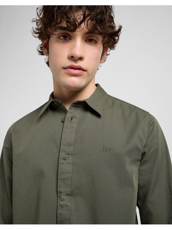 Lee Lee Koszula Patch Shirt Zielony Regular Fit