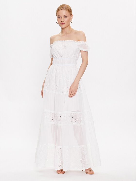 Guess Guess Літня сукня Zena W3GK51 WFDR2 Білий Regular Fit