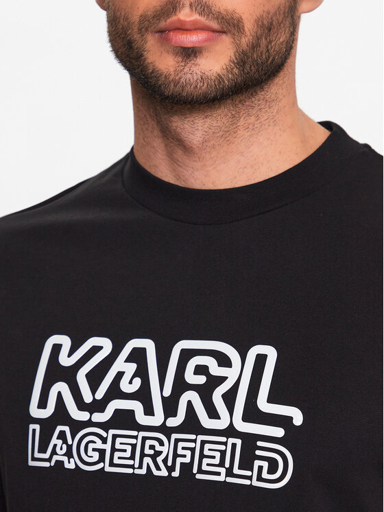 KARL LAGERFELD KARL LAGERFELD Marškinėliai 755048 532225 Juoda Regular Fit