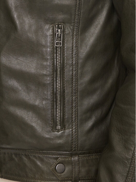 Serge Pariente Serge Pariente Lederjacke Erico Grün Regular Fit
