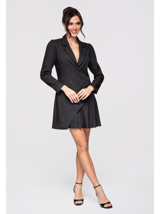 Ombre Ombre Sukienka wieczorowa LA-OM-DLR302 Czarny Slim Fit