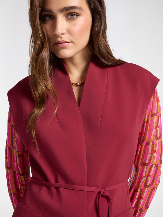 Elena Mirò Elena Mirò Gilet R147Z000021N067 Bordeaux Slim Fit