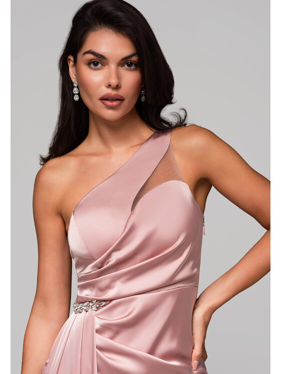 Ombre Ombre Sukienka wieczorowa LA-OM-DLR236 Różowy Regular Fit