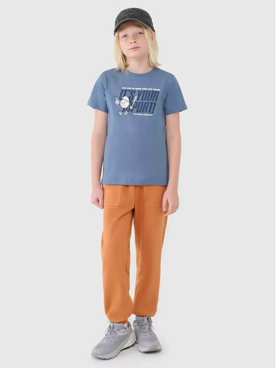 4F 4F Tričko 4FJRSS25TTSHM2568-34S Modrá Regular Fit