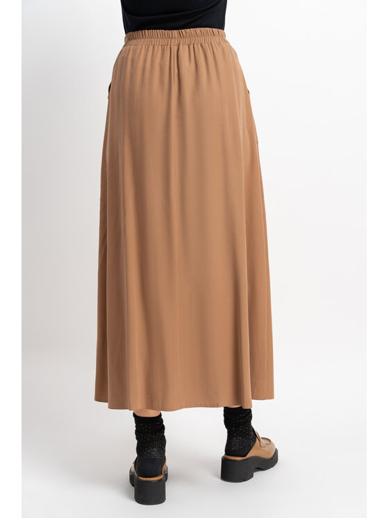 CLICK CLICK Maxi sukně 50-700 Béžová Classic Fit