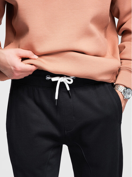 Ombre Ombre Spodnie dresowe OM-PABS-0305 Czarny Regular Fit