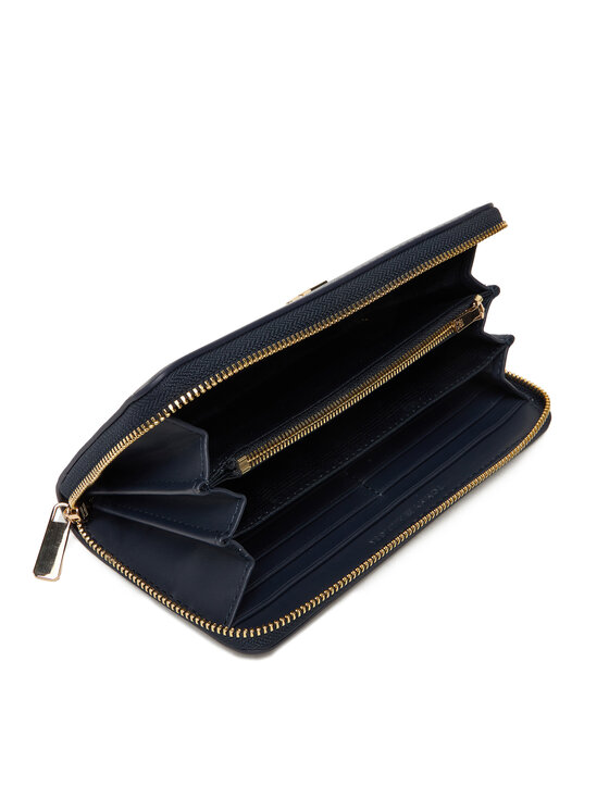 Tommy Hilfiger Tommy Hilfiger Velika ženska denarnica Th Icon Lrg Za AW0AW17744 Mornarsko modra