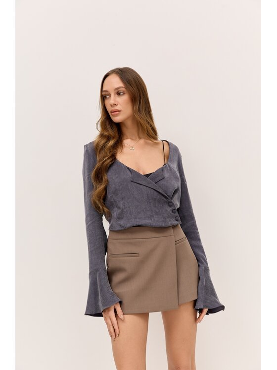 Hottie Hot Hottie Hot Blusa TOGO cupro Blu scuro Regular Fit