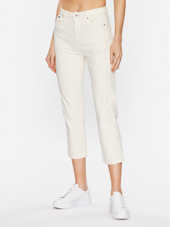 Pepe Jeans Džínsy Dion 7/8 PL204263WI5 Écru Slim Fit
