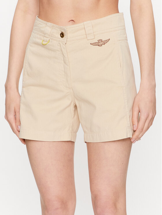 Aeronautica Militare Pantaloncini di jeans 231BE175DCT3084 Beige Regular Fit, taglia : 40