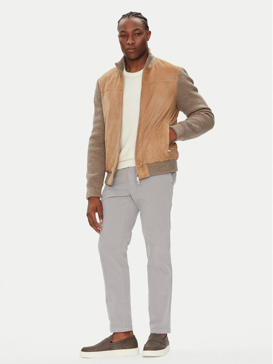 Milestone Milestone Кожено яке MSNicolas 531628 60690 Бежов Regular Fit