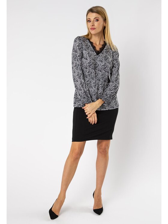 QUIOSQUE QUIOSQUE Halenka SOPHISTICATED BLOUSE Černá Regular Fit