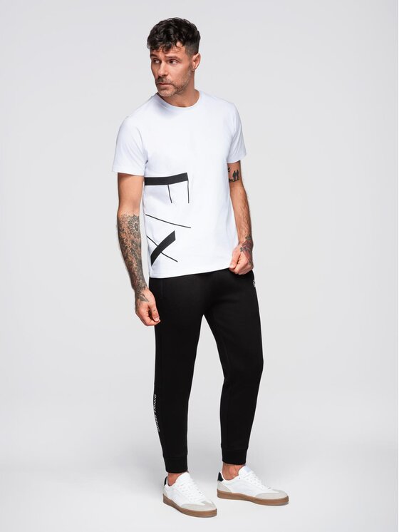 Ombre Ombre Spodnie dresowe OM-PASK-0223 Czarny Regular Fit