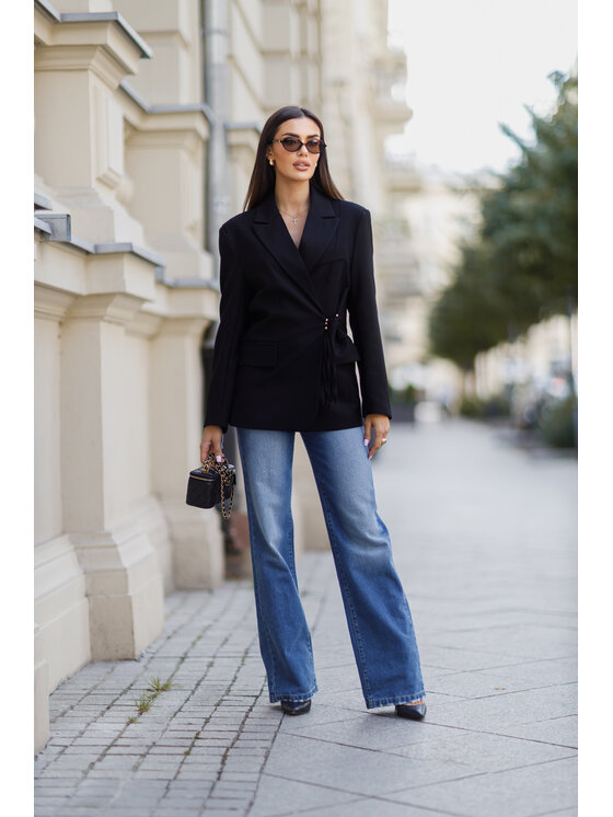 LilaLou LilaLou Marynarka Whisper Czarny Regular Fit
