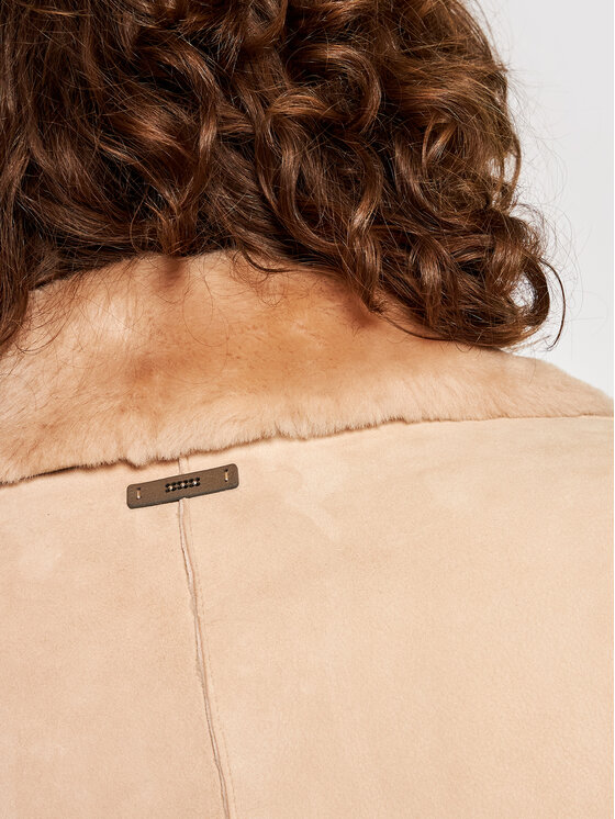 Peserico Peserico Kożuch naturalny S21327C03 Beżowy Oversize