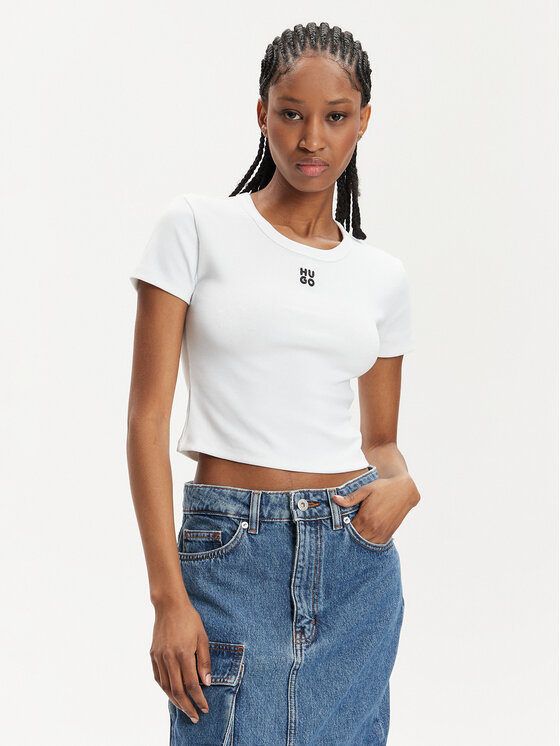 HUGO Hugo T-shirt Delanor 50512000 Bijela Slim Fit