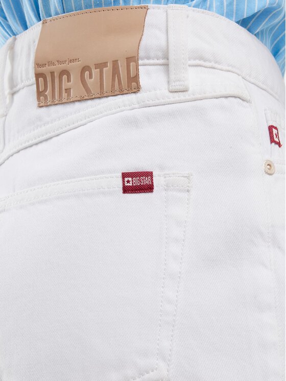 BIG STAR BIG STAR Szorty jeansowe KATIE_100_110 Biały Classic Fit