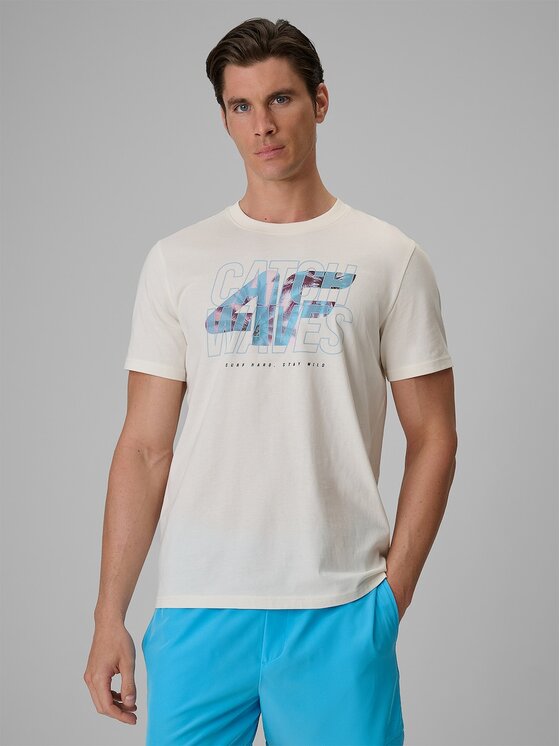 4F 4F T-shirt 4FRSS26TTSHM4295-11S Bianco Regular Fit