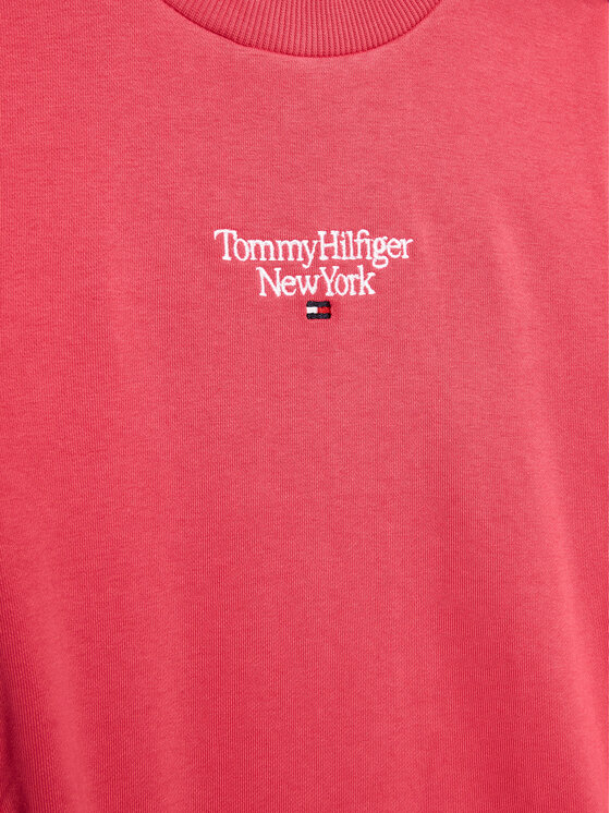 Tommy Hilfiger Tommy Hilfiger Pletena obleka Graphic KG0KG07007 M Roza Relaxed Fit