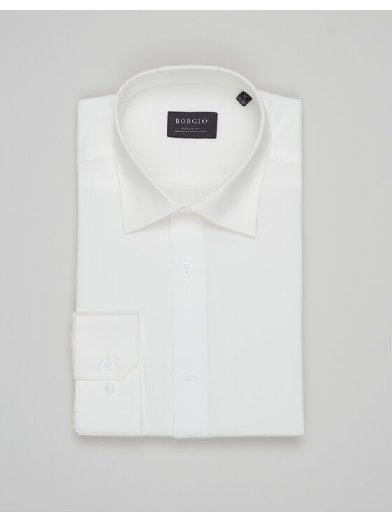 Borgio Borgio Koszula terranova_00707 Biały Classic Fit