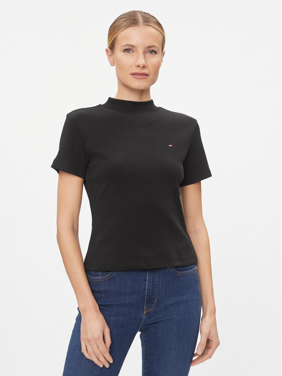 Tommy Hilfiger Tommy Hilfiger Marškinėliai New Cody WW0WW40586 Juoda Slim Fit