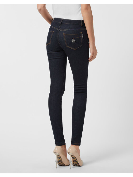 PHILIPP PLEIN PHILIPP PLEIN Jegginsy 26301 Niebieski Jegging Fit