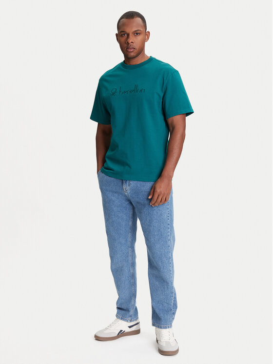 United Colors Of Benetton United Colors Of Benetton Majica 3MI6U109O Zelena Oversize