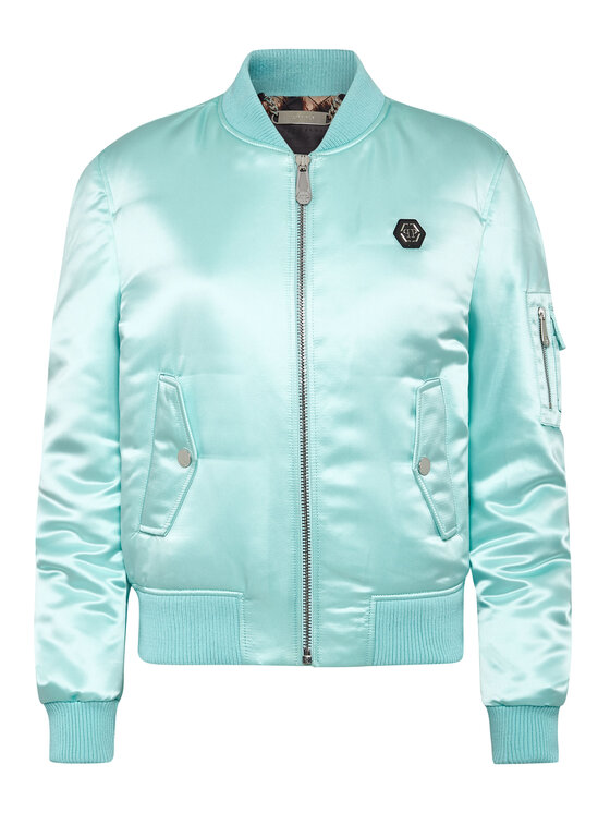 PHILIPP PLEIN PHILIPP PLEIN Kurtka bomber 13711 Turkusowy Regular Fit