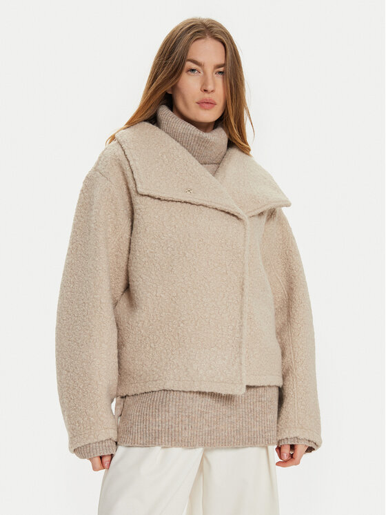 Gina Tricot Giacca di transizione 22613 Beige Oversize, taglia : L