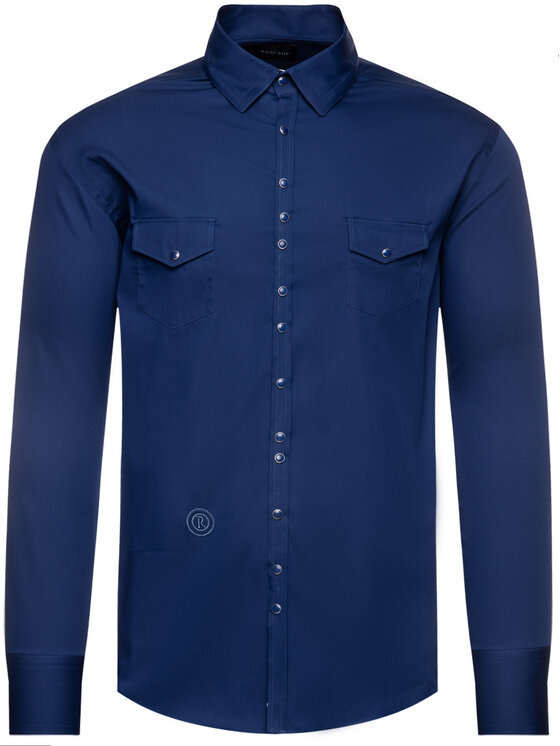 Rage Age Rage Age Hemd Deep Blue Dunkelblau Slim Fit