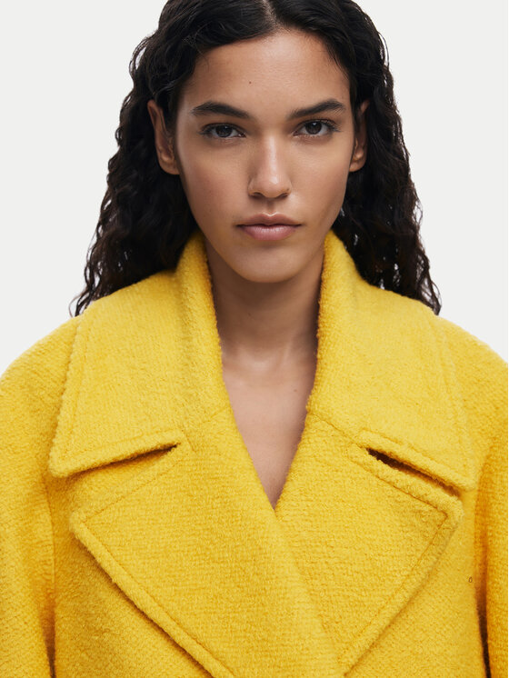Desigual Desigual Cappotto di lana Shortcolor 25WWEW11 Giallo Regular Fit