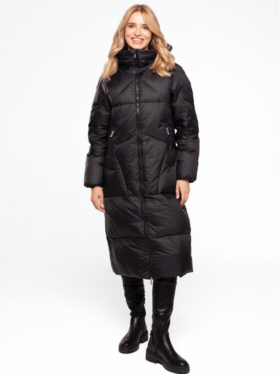 Perso Perso Dámska bunda BLH253527FX Čierna Regular Fit