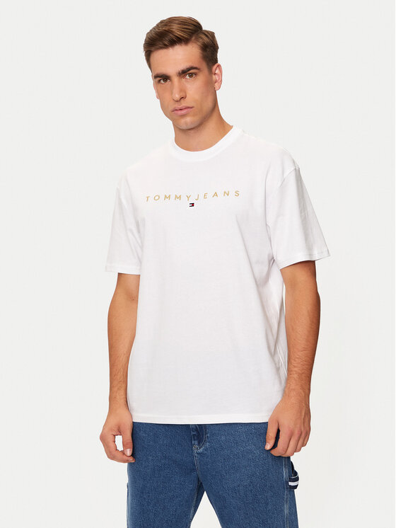 Tommy Jeans T-shirt DM0DM19694 Bianco Regular Fit, taglia : XL