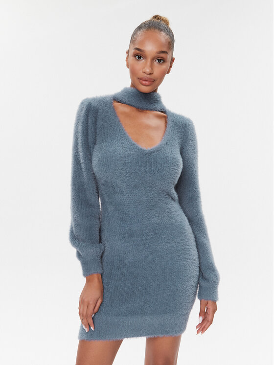Guess Guess Trikotažinė suknelė W3BK0Z Z3BS0 Tamsiai mėlyna Slim Fit