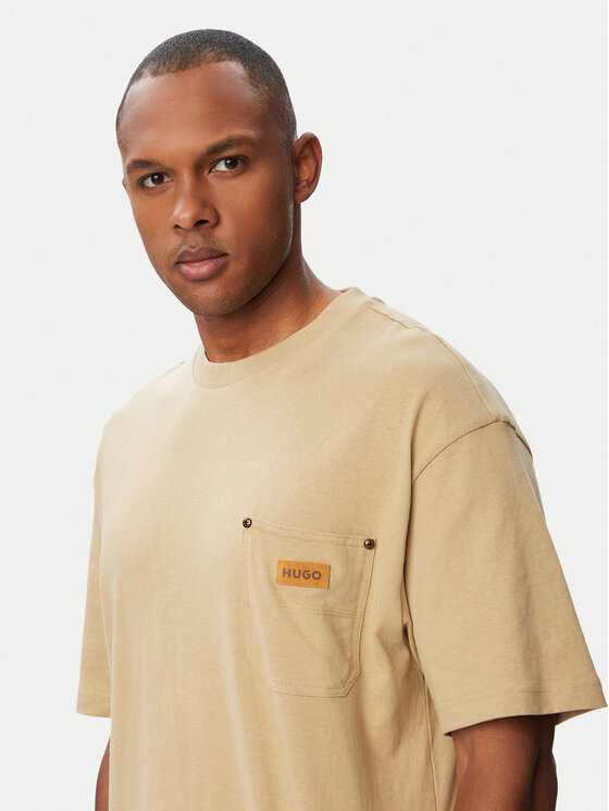 HUGO HUGO Marškinėliai Nevado 50564045 Smėlio Loose Fit