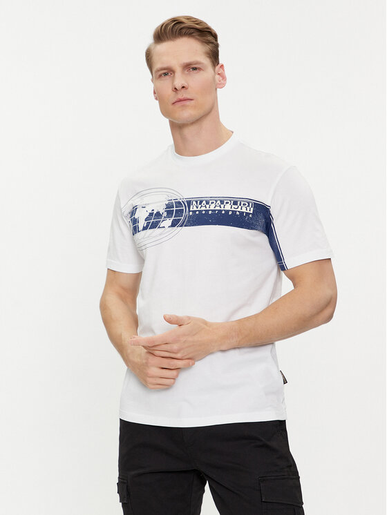 Napapijri T-shirt S-Manta NP0A4HQH Bianco Regular Fit, taglia : M