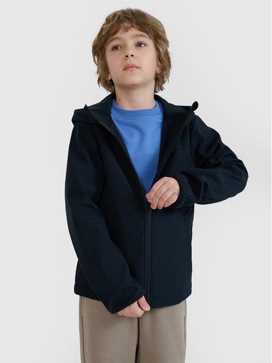 4F 4F Kurtka softshell 4FJWspring_summer_2025TSOFM306 Czarny Regular Fit