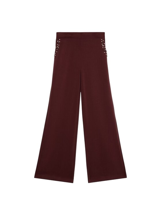 Oltre Oltre Spodnie materiałowe P801J002486N036 Bordowy Baggy Fit