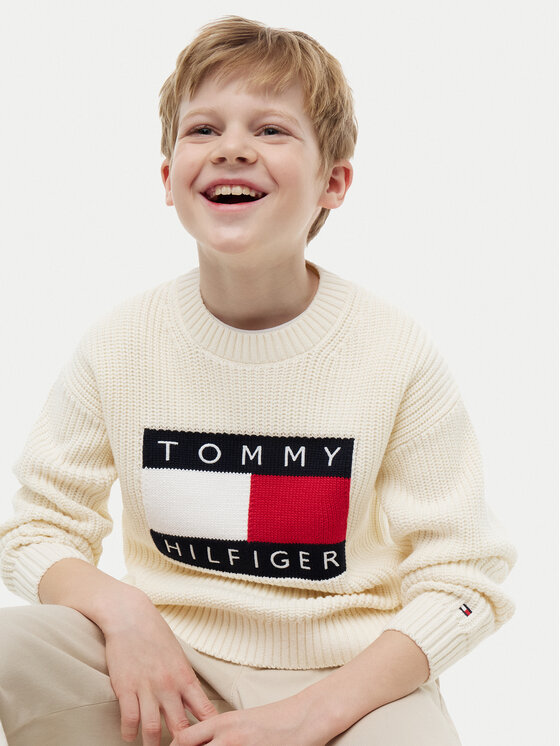 Tommy Hilfiger Tommy Hilfiger Sveter Heritage KB0KB10071 Svetlo béžová Regular Fit