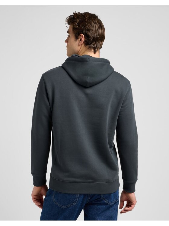 Lee Lee Bluza PLAIN HOODIE Czarny Regular Fit