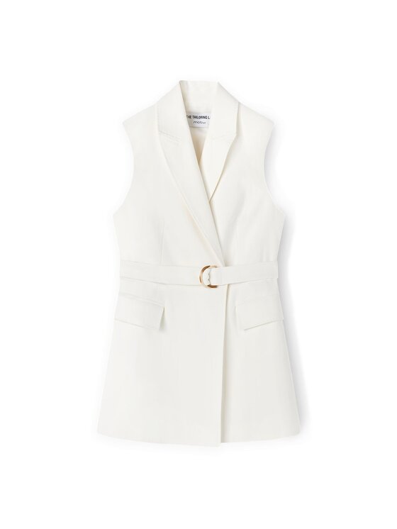 Motivi Motivi Gilet L026Q100048N011 Bianco Regular Fit