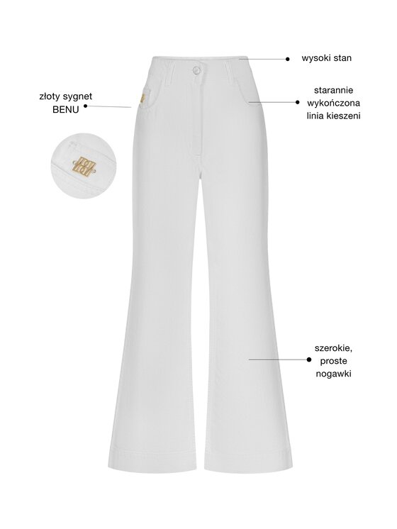 BENU BENU Jeansy Bootcut Biały Regular Fit