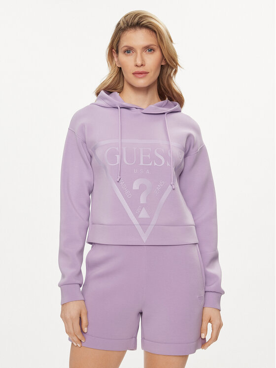 Guess Guess Mikina New Alisa V2YQ08 K7UW2 Fialová Regular Fit