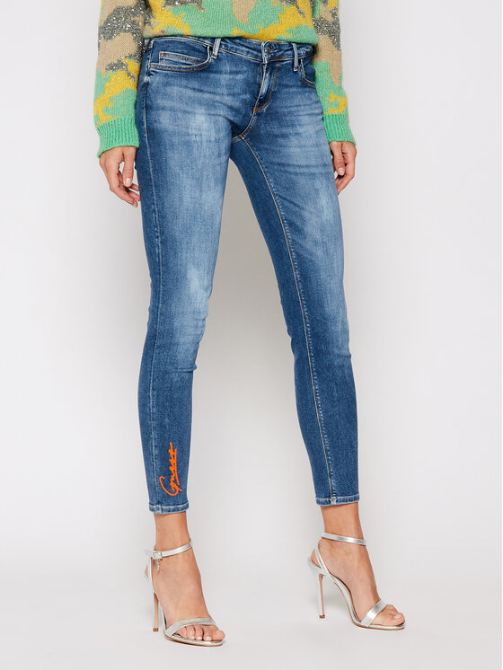 guess embroidered skinny jeans