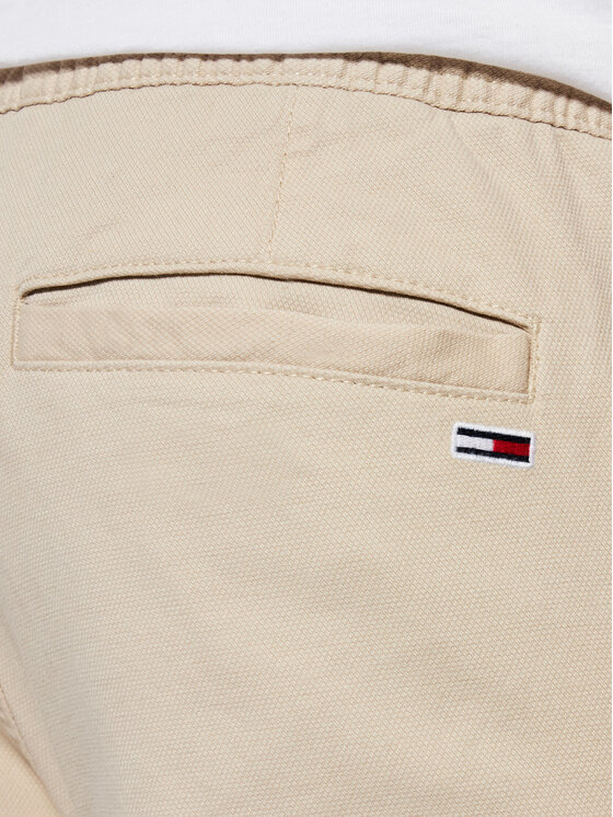Tommy Jeans Medžiaginės kelnės Scanton DM0DM10125 Smėlio Slim Fit •  Modivo.lt