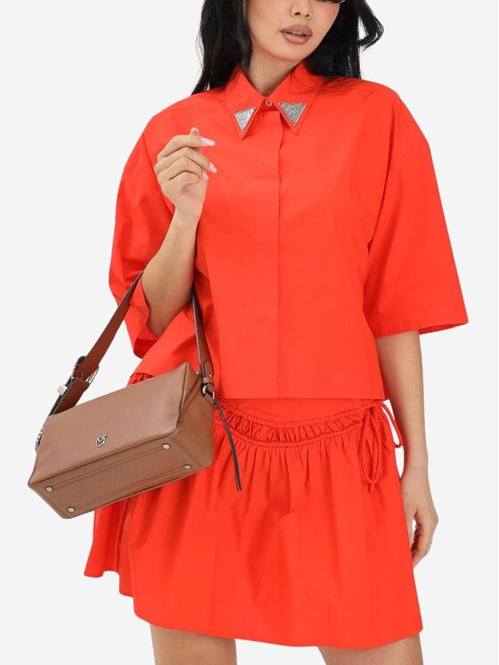PINKO PINKO Πουκάμισο PESCARA CAMICIA POPELINE Πορτοκαλί Regular Fit
