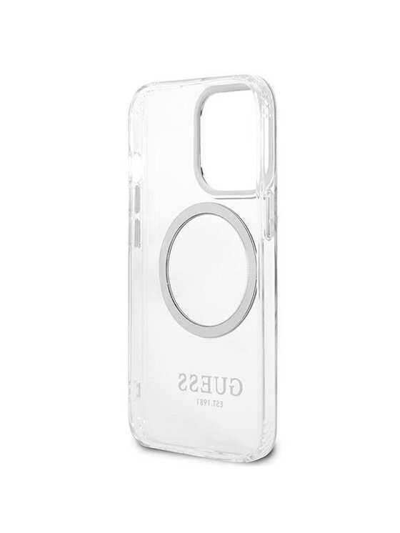 Guess Guess Etui na telefon iPhone 13 Pro Srebrny