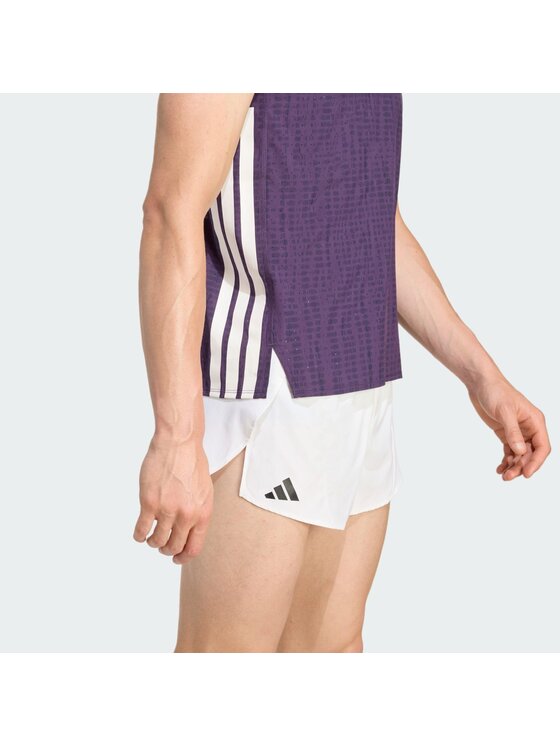 adidas adidas Tank top Adizero Running Fioletowy Slim Fit