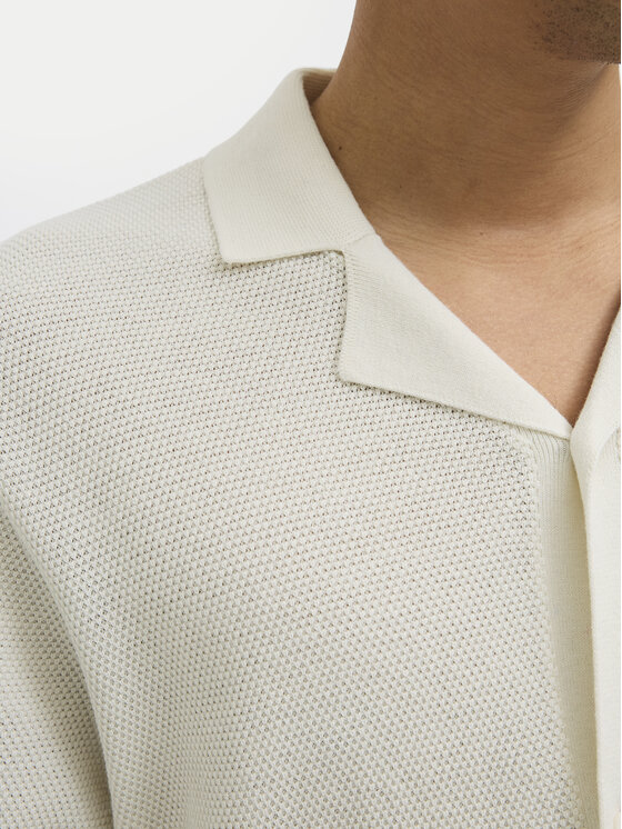 Jack&Jones Jack&Jones Тениска с яка и копчета Orion 12268226 Екрю Relaxed Fit